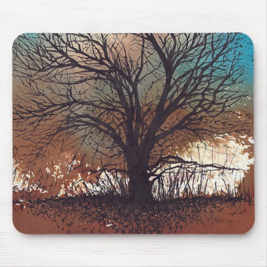 Trees Waterverf Art Muismat (Voorkant)