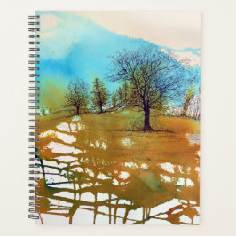 Trees Waterverf Ink Art Planner