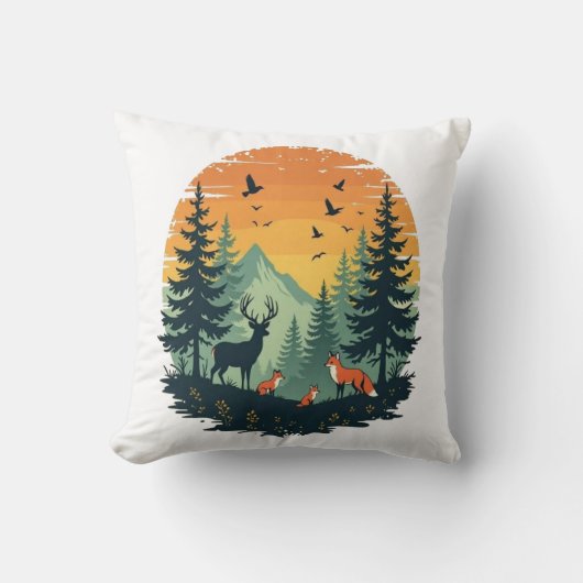 Trees Wildlife Natuur bos T-shirt Kussen (Voorkant)