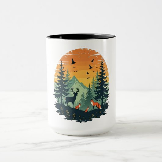 Trees Wildlife Natuur  bos T-shirt Mok (Midden)