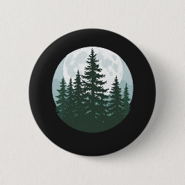 Trees Wildlife Natuur Forest Silhouette Ronde Button 5,7 Cm