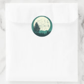 Trees Wildlife Natuur Forest Silhouette Ronde Sticker (Tas)