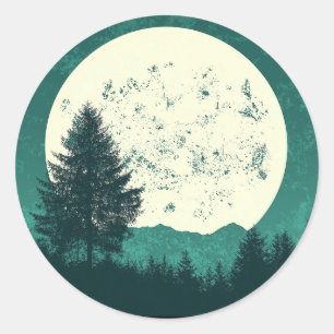 Trees Wildlife Natuur Forest Silhouette Ronde Sticker