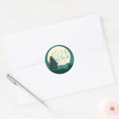 Trees Wildlife Natuur Forest Silhouette Ronde Sticker (Envelop)