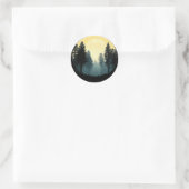 Trees Wildlife Natuur Forest Silhouette Ronde Sticker (Tas)