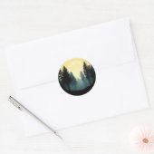 Trees Wildlife Natuur Forest Silhouette Ronde Sticker (Envelop)
