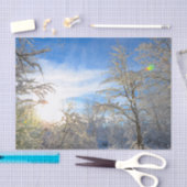 Trees Winter Snow Covered Blue Sky Clouds Scenery Tissuepapier (Craft)