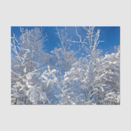 Trees Winter Snow Covered Blue Sky Scenery Tissuepapier