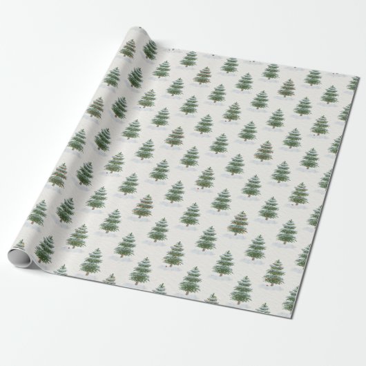 Trees with Snow for Holiday Gift  Cadeaupapier (Uitgerold)