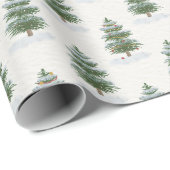 Trees with Snow for Holiday Gift  Cadeaupapier (Rol Hoek)