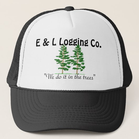 treess, E & L Logging Co., "We doen het in de bome Trucker Pet (Voorkant)