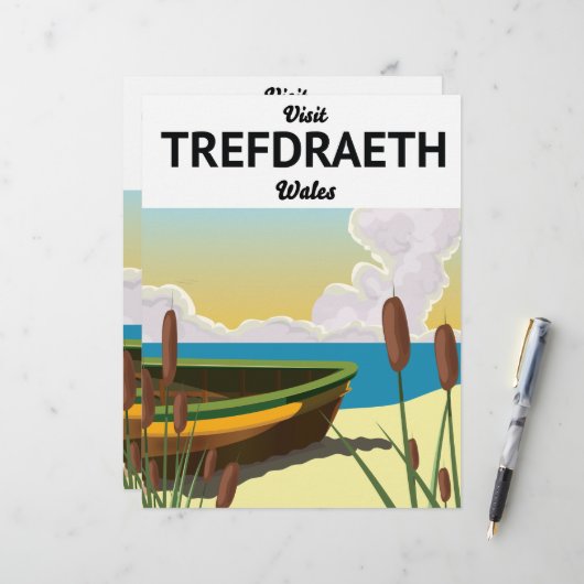 Trefdraeth zeereisposter briefhoofd (Voorkant / Achterkant in situ)