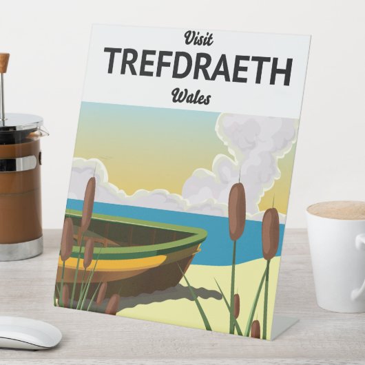 Trefdraeth zeereisposter reclamebord met voetstuk (Insitu)