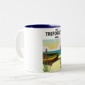 Trefdraeth zeereisposter tweekleurige koffiemok (Voorkant links)