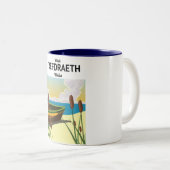 Trefdraeth zeereisposter tweekleurige koffiemok (Voorkant rechts)