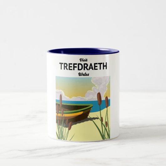 Trefdraeth zeereisposter tweekleurige koffiemok (Center)
