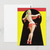 Trefgat Blonde omhoog Briefkaart (Voorkant / Achterkant)