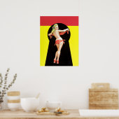 Trefgat Blonde omhoog Poster (Keuken)