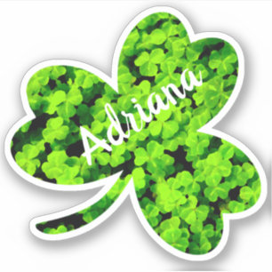 Trefoil Clover Leaf Cloverleaf Shape Custom Name Sticker