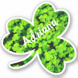 Trefoil klaverblad klaverblad vorm aangepaste naam sticker