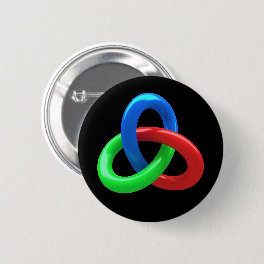 Trefoil knot ronde button 5,7 cm (Voorkant /achterkant)