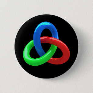 Trefoil knot ronde button 5,7 cm