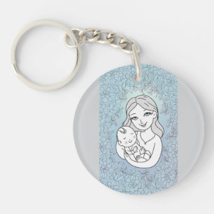Trefwoorden van acryl mom en geluid sleutelhanger