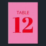 Trefzeke typografie Roze Rood Moderne Tafel Nummer Poster<br><div class="desc">Trefzeke typografie Helder roze en rood modern Bat Mitzvah Tafel Nummer Bord</div>