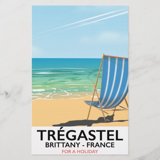 Trégastel, Bretagne Frankrijk strand reisposter Briefpapier (Voorkant)