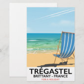 Trégastel, Bretagne Frankrijk strand reisposter Briefpapier (Voorkant / Achterkant)