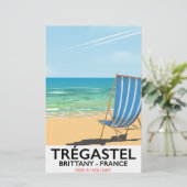 Trégastel, Bretagne Frankrijk strand reisposter Briefpapier (Staand voorkant)