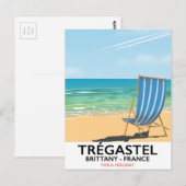 Trégastel, Bretagne poster strandvakantie in Frank Briefkaart (Voorkant / Achterkant)