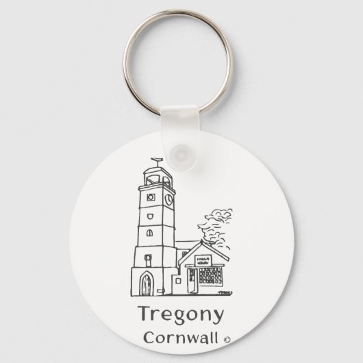 Tregony Clocktower Keyring Sleutelhanger (Achterkant)