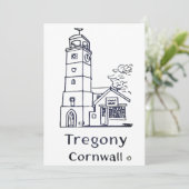 Tregony klokkentoren kaart (Staand voorkant)