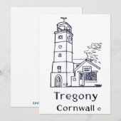 Tregony klokkentoren kaart (Voorkant / Achterkant)