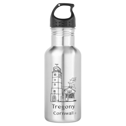 Tregony Klokkentoren Waterfles (Voorkant)