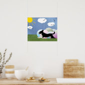 Treibball - Cartoon Happy Dog and Balls v4 Poster (Keuken)