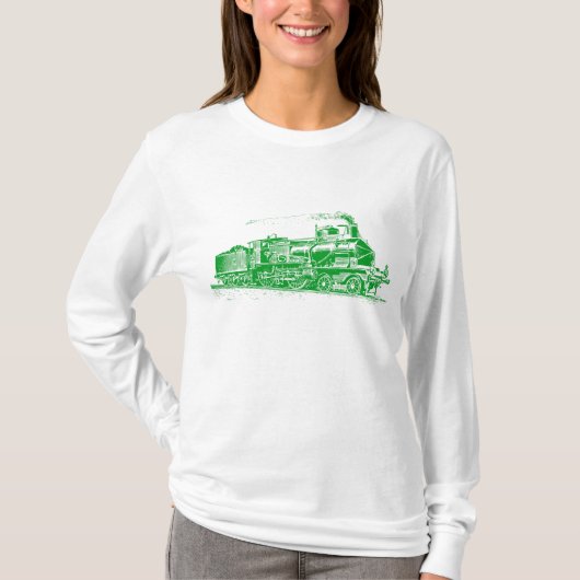 Trein 03 - Groen gras T-shirt (Voorkant)