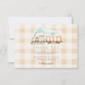  trein 1e verjaardag bedankkaart (Voorkant)