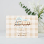  trein 1e verjaardag bedankkaart (Staand voorkant)