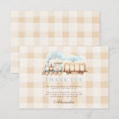  trein 1e verjaardag bedankkaart (Voorkant / Achterkant)