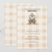 trein 1e verjaardag kaart (Voorkant / Achterkant)