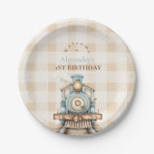  trein 1e verjaardag papieren bordje (Voorkant)