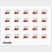 Trein 1e verjaardag ronde sticker (Vel)