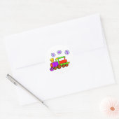 Trein 1e verjaardag ronde sticker (Envelop)