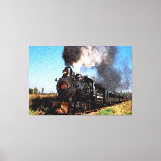 Trein 2 verpakt canvas afdruk (Voorkant)
