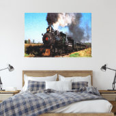 Trein 2 verpakt canvas afdruk (Insitu (Slaapkamer))