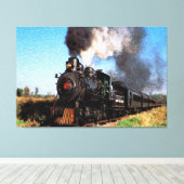 Trein 2 verpakt canvas afdruk (Insitu (Houten vloer))