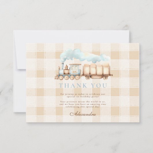 trein 2e verjaardag bedankkaart (Voorkant)