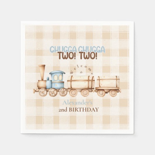 trein 2e verjaardag servet (Voorkant)